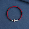 Handmade Silver Ruyi Bracelet Anklet with Red or Black Cord