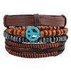 Handmade Leather Bracelet Set with Gift Message Card