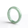 Natural Jade Prosperity Abundance Ring - Bean Green Stone Band