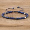 Natural Stone Disc Bead Bracelet with Adjustable Cord