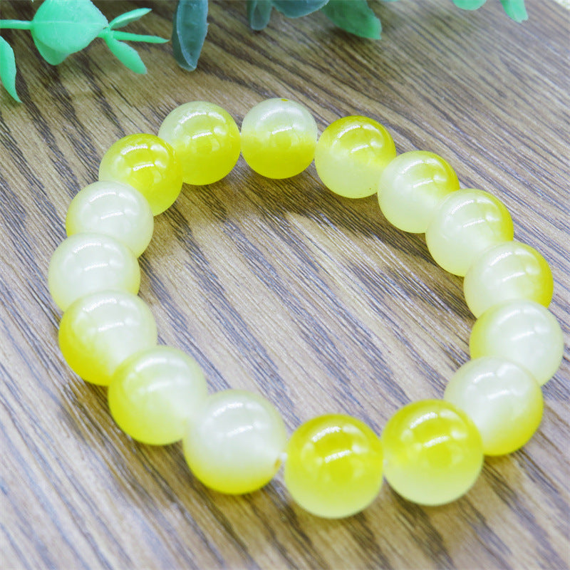 Ice Glass Bead Bracelet, Handmade Pastel Stretch Wristband