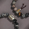Wukong Bracelet with Tiger Eye and Sterling Silver Charm