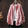 Relaxed Fit Cotton Blend Crew Neck Cardigan Top