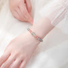Strawberry Quartz and Moonstone Pixiu Bracelet with Gold-Tone Charm