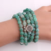 8mm Natural Stone Lotus Mala Bracelet