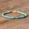 Natural Stone Disc Bead Bracelet with Adjustable Cord