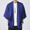 Men's Kimono Open Front Jacket Solid Color Lightweight Summer Cardigan