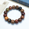 Multi-Wood Bead Bracelet with Six Syllable Mantra