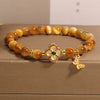Tiger Eye Four Leaf Clover Butterfly Protection Bracelet
