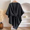 Solid Color Cotton Slit Shawl Wrap