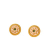 Copper Enamel Flower Stud Earrings, Vintage Style