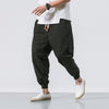 Men's Linen Harem Pants With Drawstring Waist And Pockets