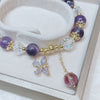 Amethyst Crystal Butterfly Charm Bracelet