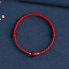 Cinnabar Bead Braided Bracelet Red String Luck Charm
