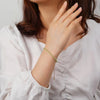 Delicate Faceted Crystal Bead Bracelet with Adjustable Chain
