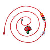 Red String Waist Chain with Snake Charm and Beads