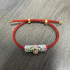 Geometric Copper Charm Bracelet with Red String