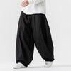 Men's Harem Pants Solid Color Cotton Elastic Waist With Pockets