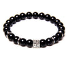 Stone Bead Bracelet with Swastika Charm
