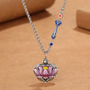 Pink Lotus Flower Necklace Copper Pendant with Chain Options