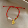 Women's Charm Bracelet with Pearls and Charms