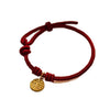 Handmade Red Rope Bracelet with Fu Charm, Peace Knot Design
