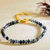 3mm Faceted Natural Stone Bracelet with Gold-Tone Clasp