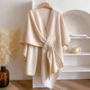 Solid Color Cotton Slit Shawl Wrap