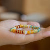 Rainbow Multi-Gemstone Disc Bead Bracelet with Gold-Tone Accents