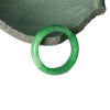 Natural Jade Abundance Luck Ring - Vintage Green Stone Band