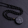 Black Obsidian Taoist Pendant Necklace Keychain
