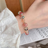 Strawberry Quartz Crystal Bracelet with Geometric Beads