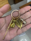 Brass Gourd Keychain with Five Emperor Coins, Feng Shui Decoration