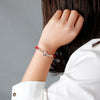 Goat Zodiac Red String Bracelet, Copper Silver-Plated