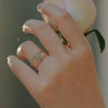 Double Layer Copper Ring with Jade or Pearl