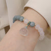 Burmese Jade and Agate Lotus Bracelet