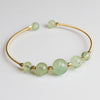 Gold-Tone Wire Wrapped Gemstone Bead Bangle Bracelet
