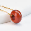 Natural Stone Donut Pendant Necklace, Gold-Tone Chain