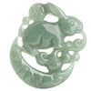 Jade Rabbit Pendant Necklace Year of the Rabbit Crescent Moon