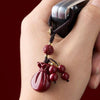 Cinnabar Keychain with Traditional Chinese Motifs
