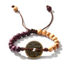 Wood Coin Bracelet, Handmade Geometric Charm