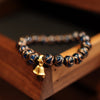 Handmade Incense Ash Glass Bead Bracelet with Charms