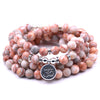 Natural White Turquoise Lotus Mala Bracelet 108 Beads
