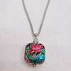 Koi Fish Lotus Copper Prayer Box Necklace Pendant