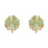 Rotatable Four-Leaf Flower Cat's Eye Stud Earrings