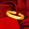 Heart Sutra Engraved Feather Cuff Bracelet Bangle