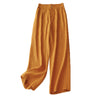 Women's Wide Leg Pants Cotton Linen High Waist Summer Casual Trousers