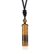 Crystal Cylinder Pendant Necklace with Gemstone Bead
