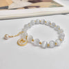 White Cat's Eye Butterfly Charm Bracelet