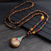 Nepalese Style Wooden Bead Long Necklace, 12 Pendant Styles